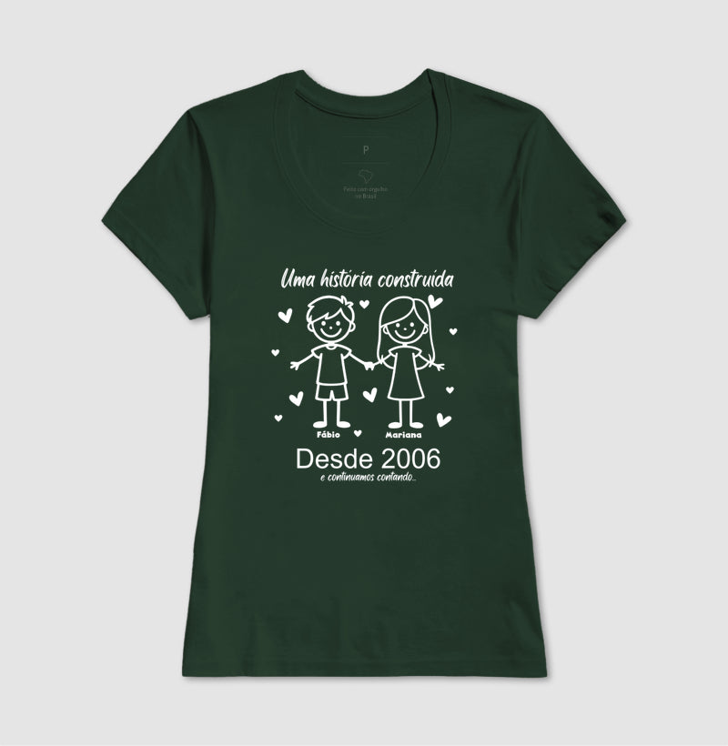 Camiseta Personalizada Casal Bonequinhos, uma história juntos