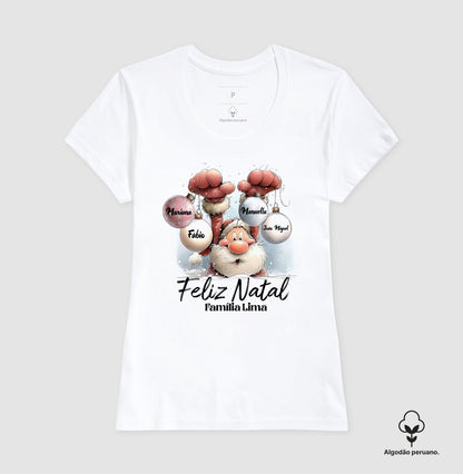 Camiseta Personalizada Natal Papai Noel (Algodão Peruano)