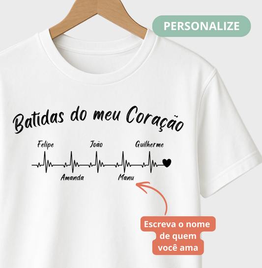 Camiseta Personalizada Batidas do meu coração