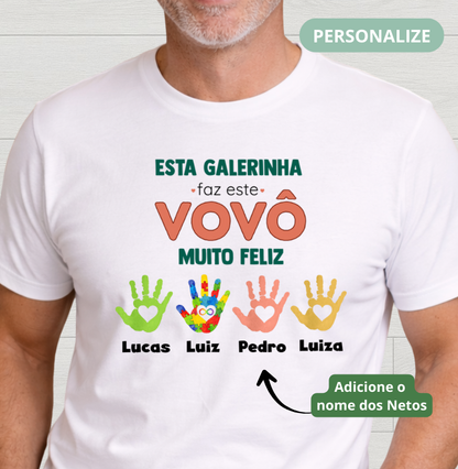 Camiseta Personalizada Esta Galerinha faz o Vovô muito Feliz
