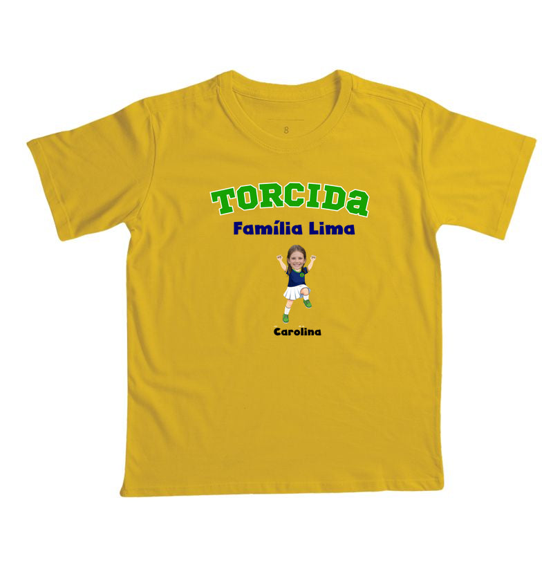 Camiseta Personalizada Infantil Torcida da Família Copa do Mundo