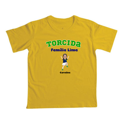 Camiseta Personalizada Infantil Torcida da Família Copa do Mundo