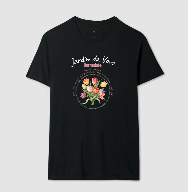 Camiseta Personalizada Jardim da Vovó, Bisavó Buquê de Flores