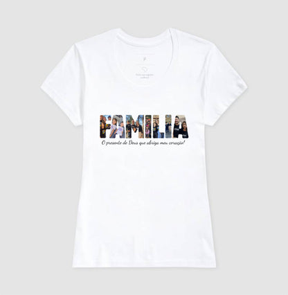 Camiseta - Família Letras com Fotos
