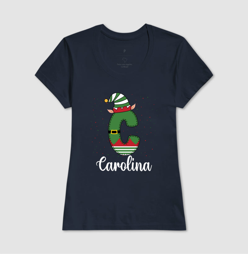 Camiseta Personalizada Letra de Natal verde
