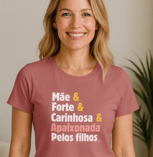 Camiseta Personalizada - Mãe apaixonada pelos filhos
