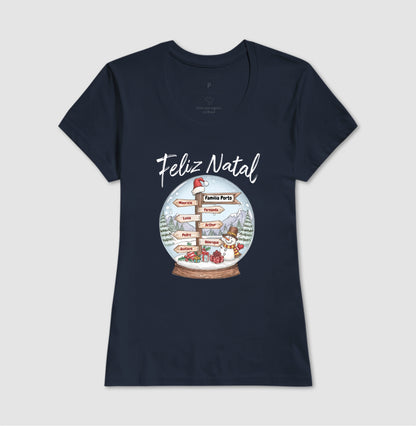 Camiseta Personalizada Globo de Neve Natal