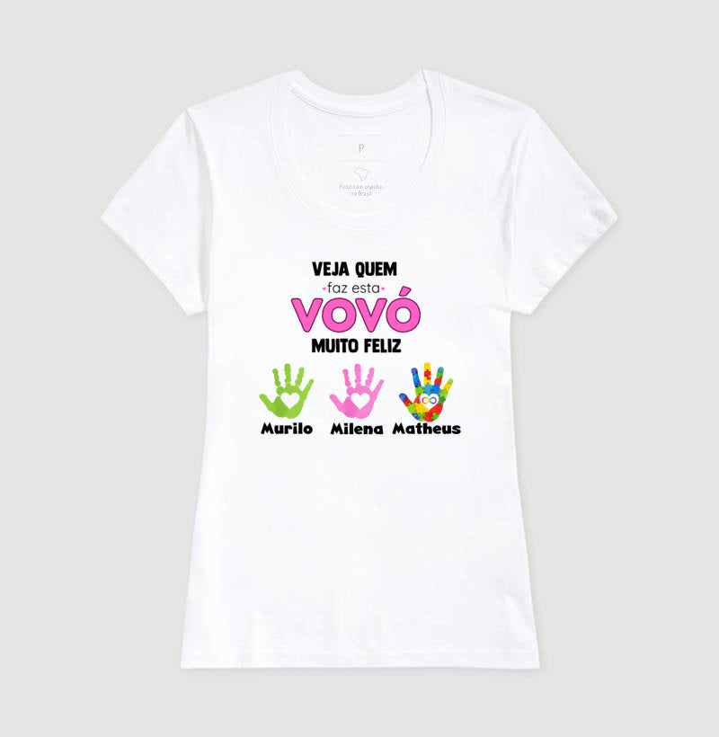 Camiseta Personalizada Esta Galerinha faz a Vovó muito Feliz