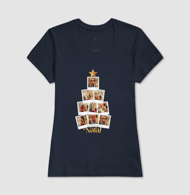 Camiseta Personalizada Árvore de Natal com Fotos