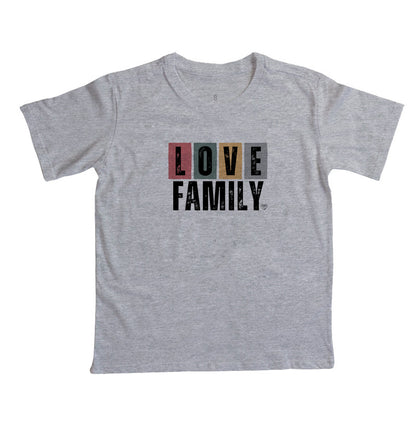 Camiseta Infantil Love Family colorida