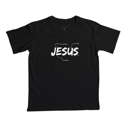 Camiseta Infantil Jesus é o caminho, verdade e vida