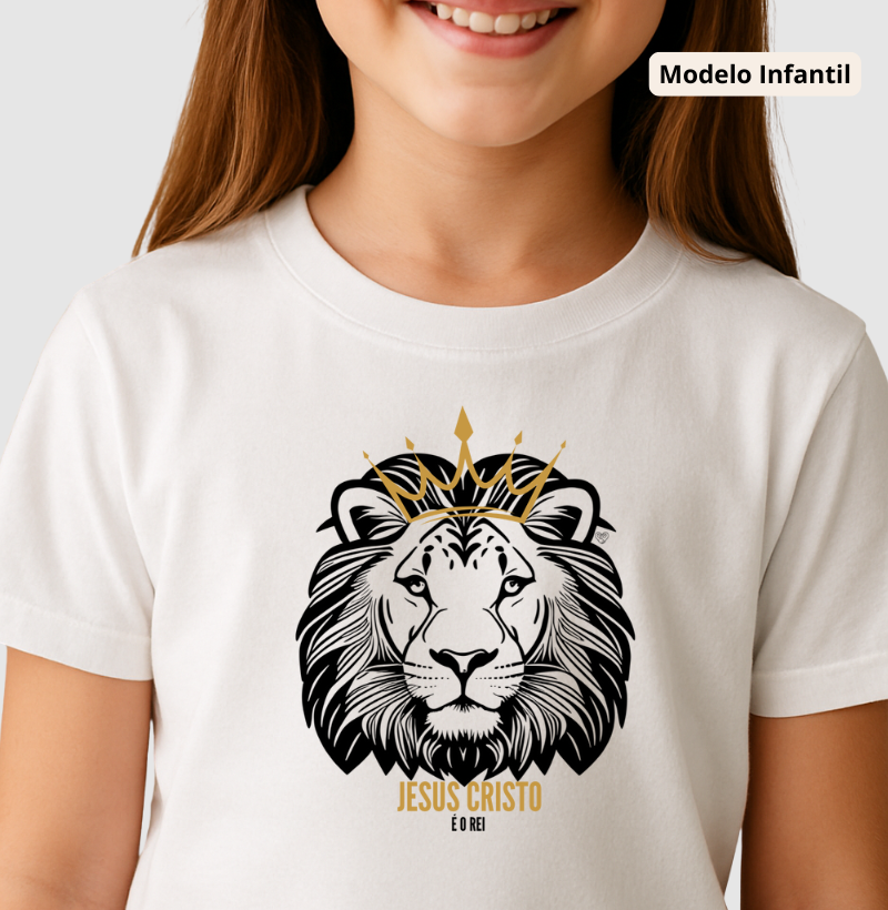 Camiseta Infantil Jesus Cristo é o Rei