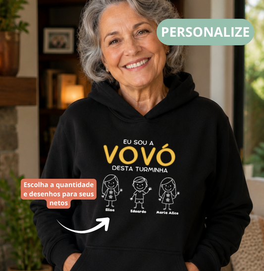 Moletom Personalizado Eu sou a Vovó/Vovô desta turminha