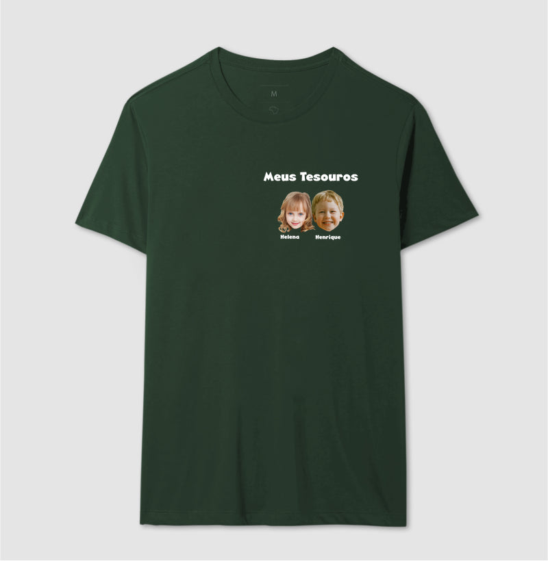 Camiseta Personalizada Meus Tesouros Pai/Avô