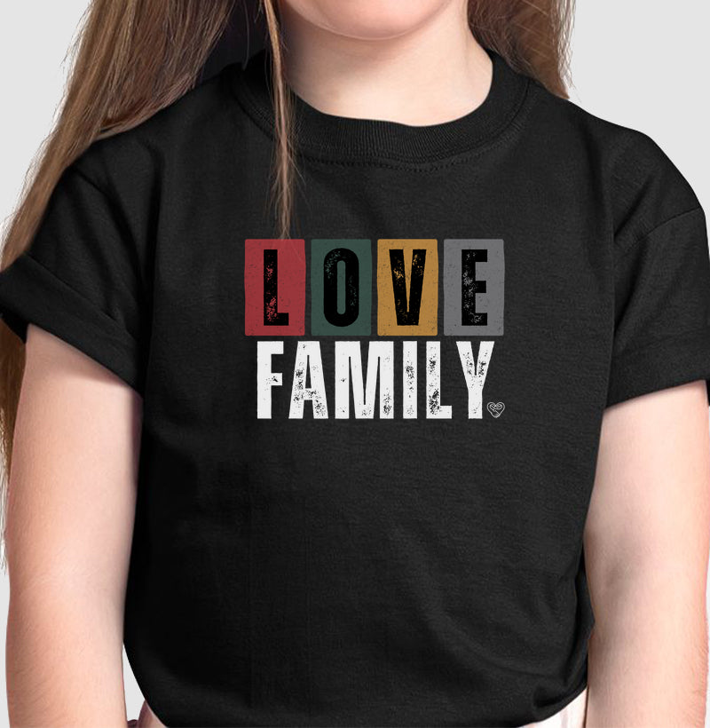 Camiseta Infantil - Love Family colorida