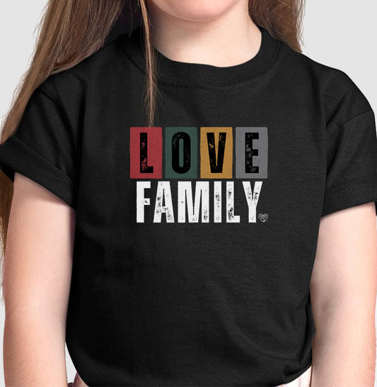 Camiseta Infantil - Love Family colorida