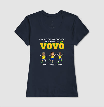Camiseta Personalizada Vovó/Vovô Minha torcida favorita - Copa do Mundo