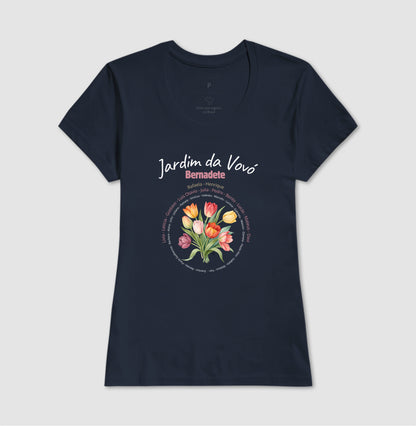 Camiseta Personalizada Jardim da Vovó, Bisavó Buquê de Flores