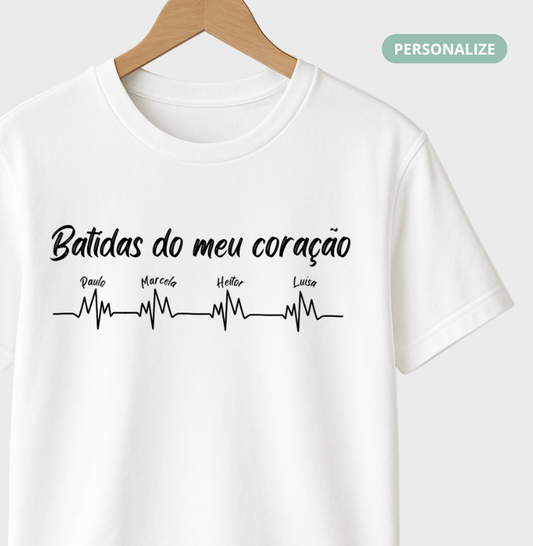 Camiseta Personalizada - Batidas do meu coração