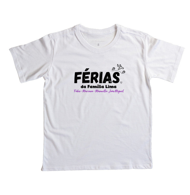 Camiseta Personalizada Infantil - Férias em Família