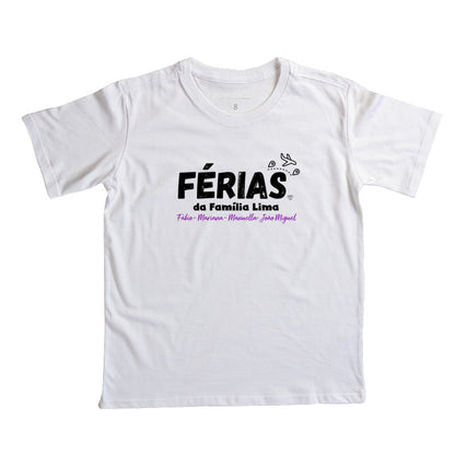 Camiseta Personalizada Infantil - Férias em Família