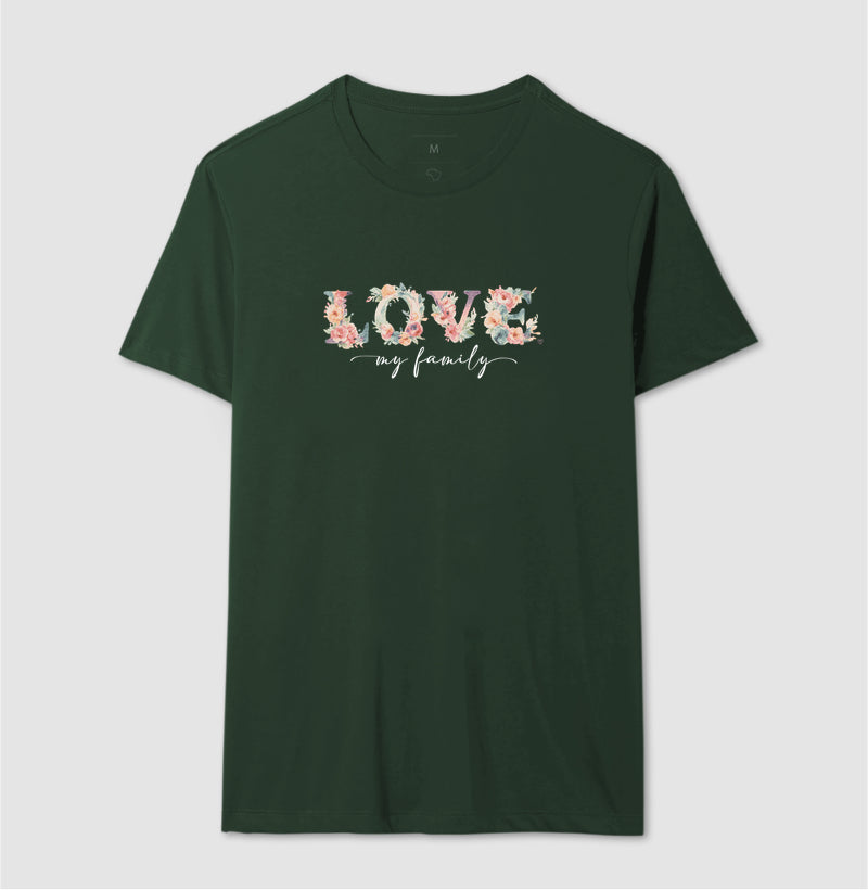 Camiseta Floral Love My Family