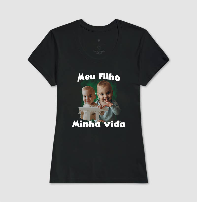 Camiseta Bootleg Personalizada  Meus Filhos com fotos