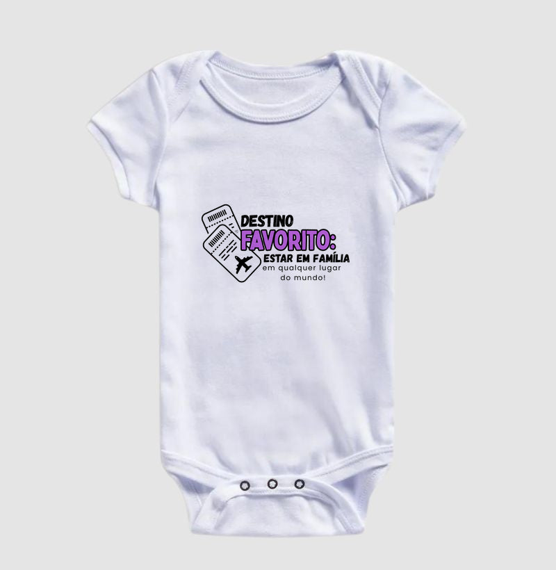 Body Infantil Viagem Família meu  Destino Favorito