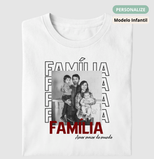Camiseta Infantil Personalizada Família Amor maior do mundo