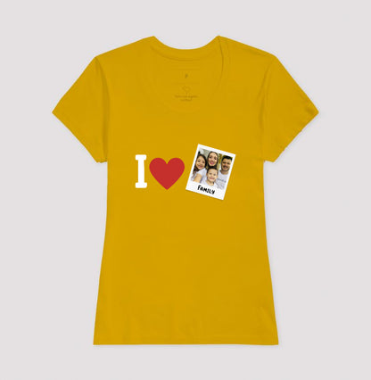 Camiseta Familia - I Love + Foto Retrô