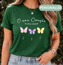 Camiseta Personalizada mãe o coração criou asas