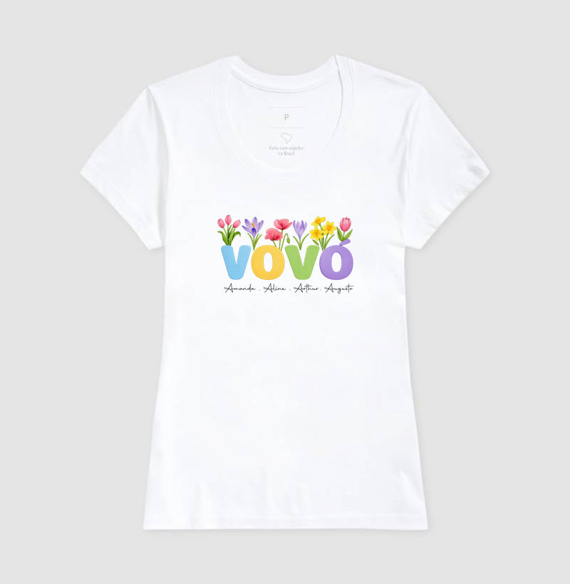Camiseta Personalizada Vovó com Flores