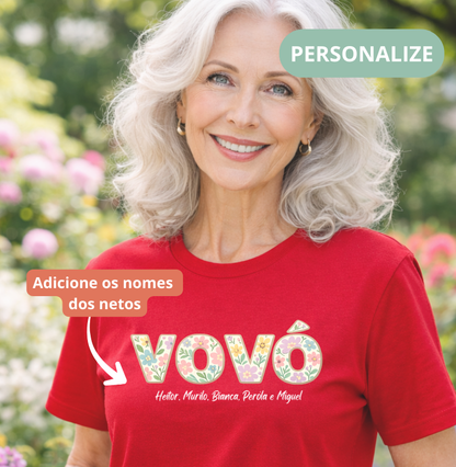 Camiseta Personalizada Vovó/ Bisavó Floral