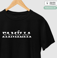 Camiseta Personalizada Família  Nome dos integrantes (Algodão Peruano)