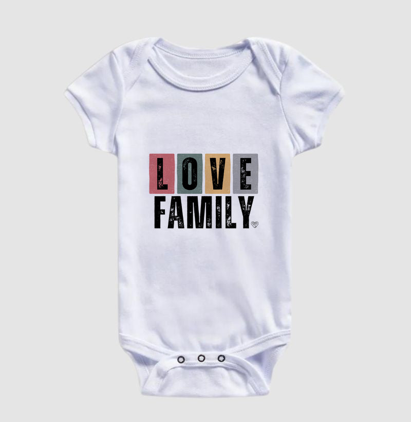 Body infantil Love Family colorida