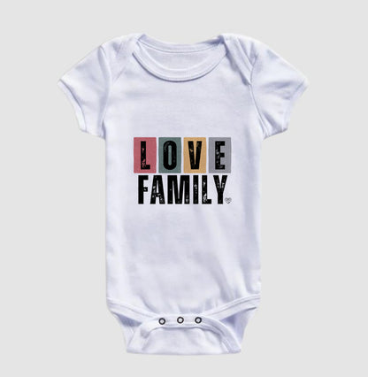 Body infantil Love Family colorida