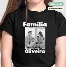 Camiseta Infantil Família - Foto Retrato