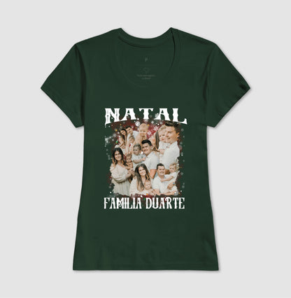 Camiseta Bootleg Personalizada Nossa Família Natal