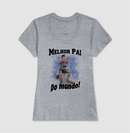 Camiseta Bootleg Personalizada - Melhor Pai do Mundo com fotos