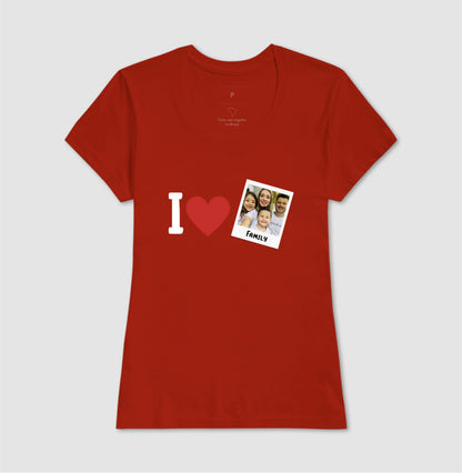 Camiseta Familia - I Love + Foto Retrô