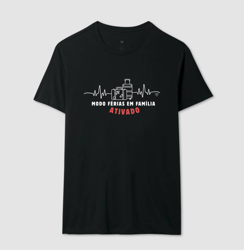 Camiseta Modo Férias em Família Ativado