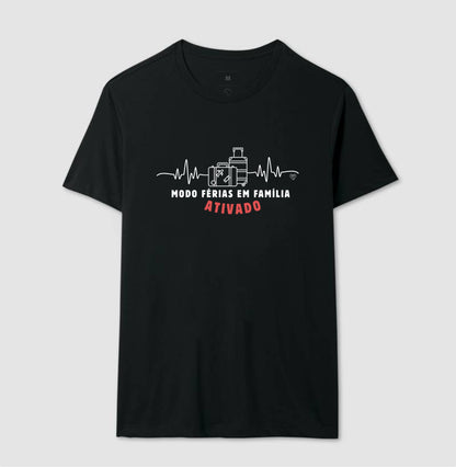 Camiseta Modo Férias em Família Ativado