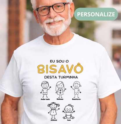 Camiseta Personalizada Eu sou Bisavô desta turminha
