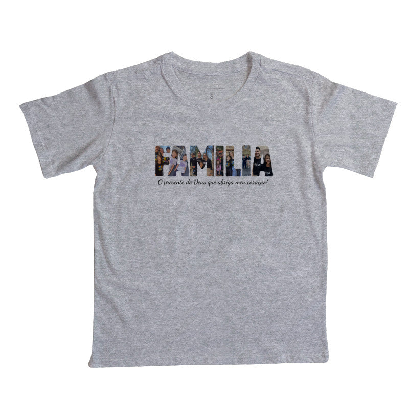 Camiseta - Família Letras com Fotos