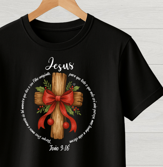 Camiseta natal Deus amou o mundo