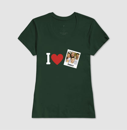 Camiseta Familia - I Love + Foto Retrô