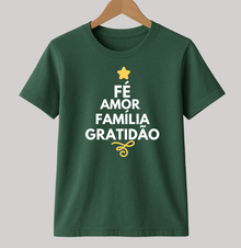 Camiseta Natal Fé, amor, família e Gratidão
