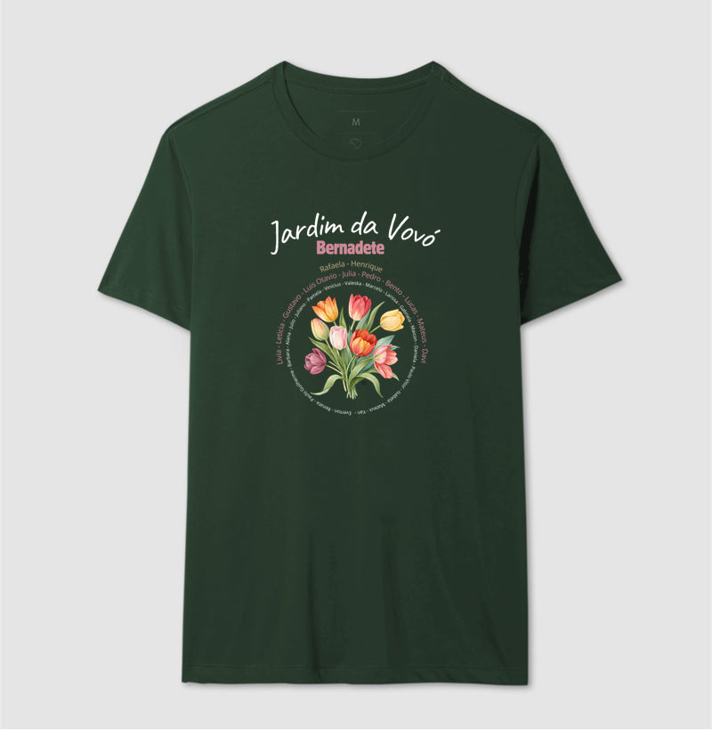 Camiseta Personalizada Jardim da Vovó, Bisavó Buquê de Flores