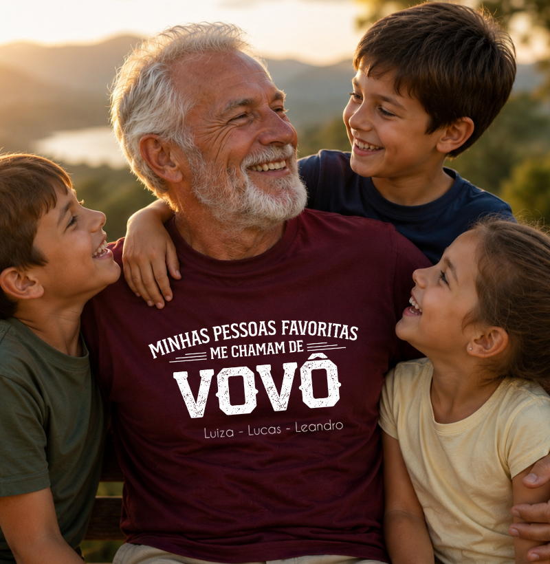 Camiseta Personalizada Minhas Pessoas Favoritas me chamam de VOVÔ