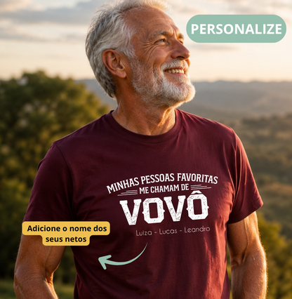 Camiseta Personalizada Minhas Pessoas Favoritas me chamam de VOVÔ